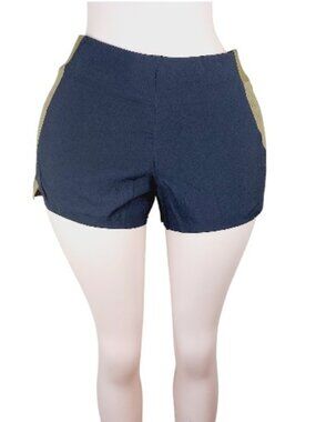 Grrrl Women's Olive Black Weili Mesh Waistband Colorway Run Athletic Short Sz M